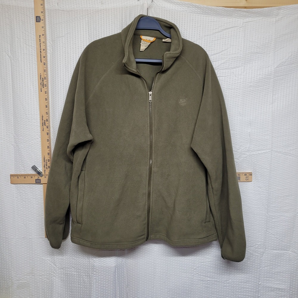 Timberland Stratham Issue Fleece Jacket Mens XL‎ Olive Green Full Zip Outdoor